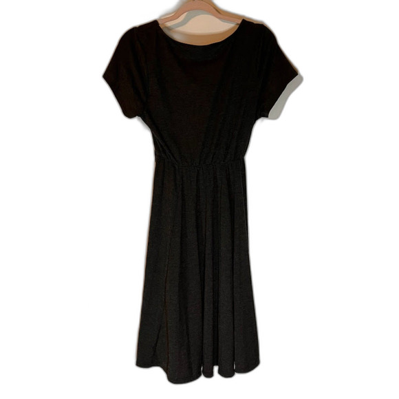 Torrid Dress L Gray Scoop Nck Cap Slve Fit & Flare Attached Belt Business Casual - Picture 3 of 7